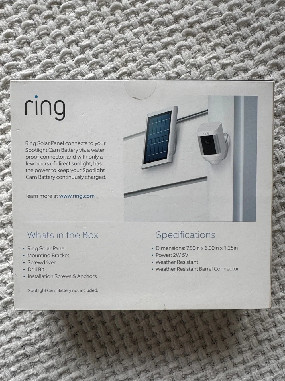 Ring Solar Panel for Spotlight Cam Battery